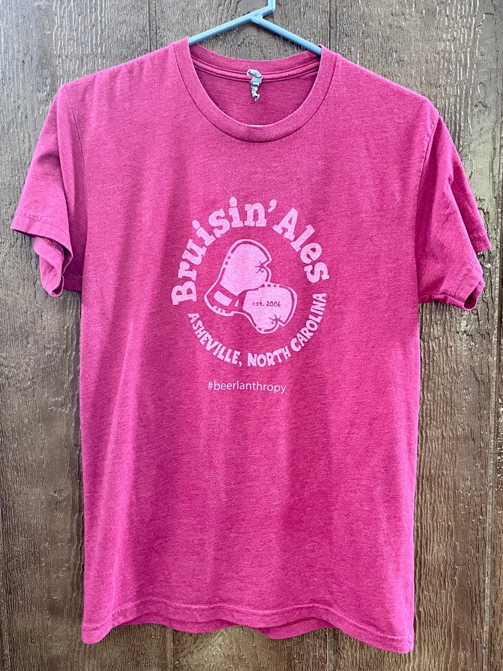 Bruisin’ Ales Asheville NC Red T-shirt, Size Small